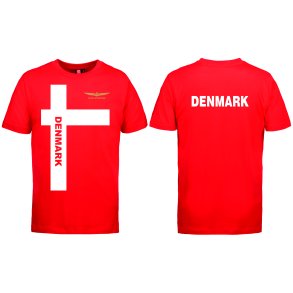 R�d T-Shirt  med DK Tryk
