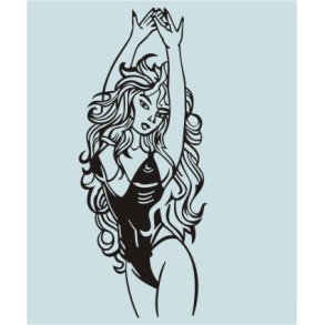 Langhret pige B. 414 H. 1000